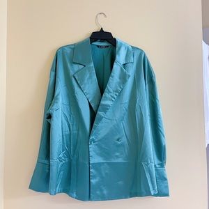 Shein green silk tshirt